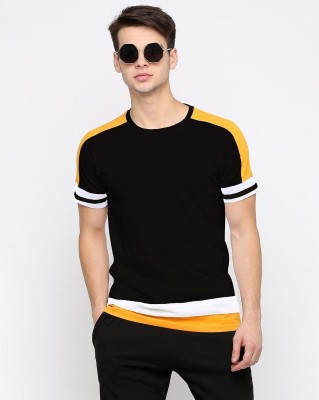 TAZO Solid Men Round Neck Black T-Shirt