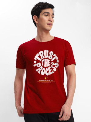 sova legacy Printed Men Round Neck Red T-Shirt