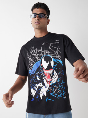 BEWAKOOF Graphic Print Men Round Neck Black T-Shirt