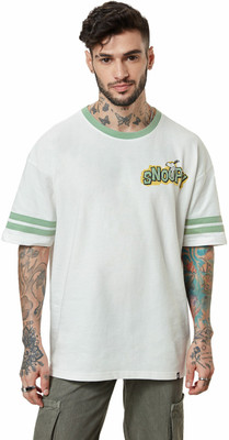 The Souled Store Graphic Print Men Round Neck White T-Shirt