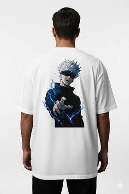 Oversized tshirt Solid, Graphic Print Men Round Neck Reversible Black T-Shirt