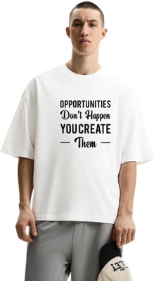 fashnobic Printed Men Round Neck White T-Shirt