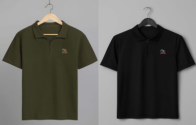 Stelino Self Design Men Polo Neck Multicolor T-Shirt