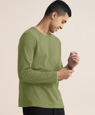 METRONAUT Self Design Men Round Neck Light Green T-Shirt