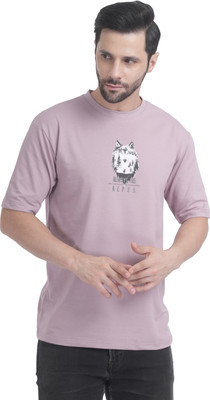 tavysaa Graphic Print Men Round Neck Purple T-Shirt