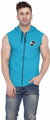 GEUM Graphic Print Men Hooded Neck Light Green T-Shirt