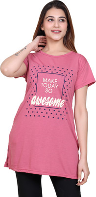 DG Divine GirL Printed, Typography Women Round Neck Multicolor T-Shirt