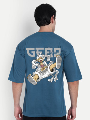 Benny Brooks Printed Men Round Neck Blue T-Shirt