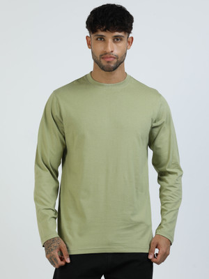 Chill Factor Solid Men Round Neck Green T-Shirt