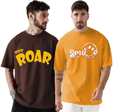 Leotude Printed Men Round Neck Multicolor T-Shirt