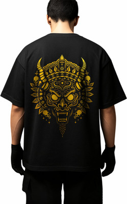 DAMIMODE Typography, Graphic Print, Printed Couple Round Neck Black T-Shirt