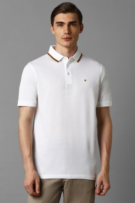 LOUIS PHILIPPE Self Design Men Polo Neck White T-Shirt