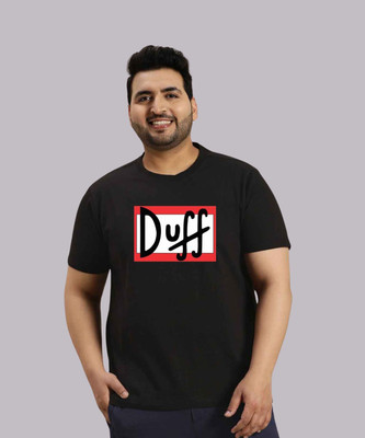 KIXO PLUS Printed Men Round Neck Black T-Shirt