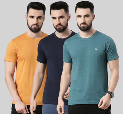 Force NXT Solid Men Round Neck Multicolor T-Shirt