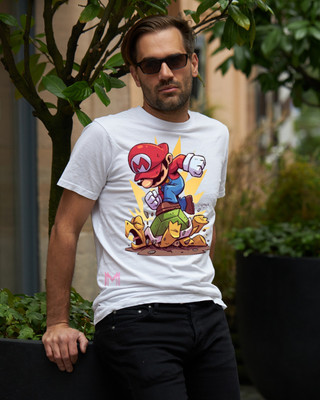 MaddockCorp Printed Men Round Neck White T-Shirt