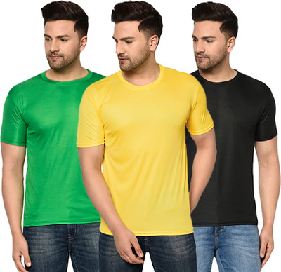 InkTees Solid Men Round Neck Multicolor T-Shirt
