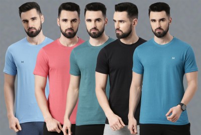 Force NXT Solid Men Polo Neck Blue, Black, Green, Pink T-Shirt