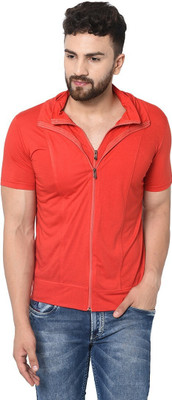 Tresna Fab Solid Men Polo Neck Red T-Shirt
