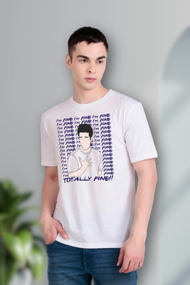 FLYIND VOGUE OUTFIT Self Design Men Round Neck White T-Shirt
