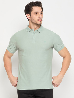 DUKE Solid Men Polo Neck Green T-Shirt