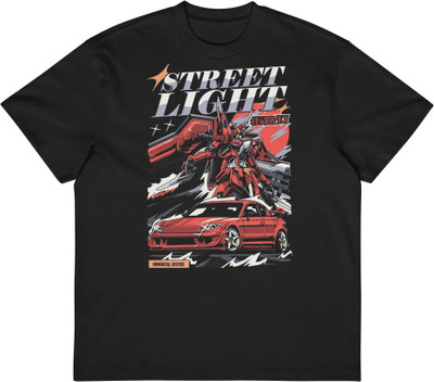 poppshop Graphic Print, Washed Men Crew Neck Grey T-Shirt