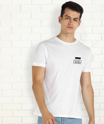 Moda Rapido Printed Men Round Neck White T-Shirt