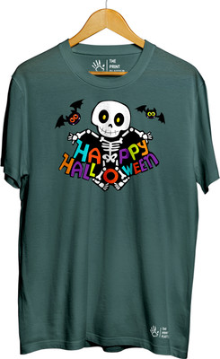 THE PRINT PLATTER Graphic Print Men Round Neck Dark Green T-Shirt