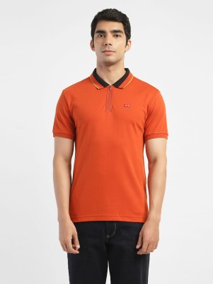 LEVI'S Solid Men Polo Neck Orange T-Shirt