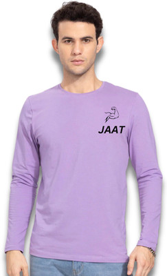 PRINCE CREATION Printed Men Round Neck Purple T-Shirt