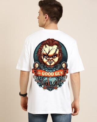 clickwell Graphic Print Men Round Neck White T-Shirt