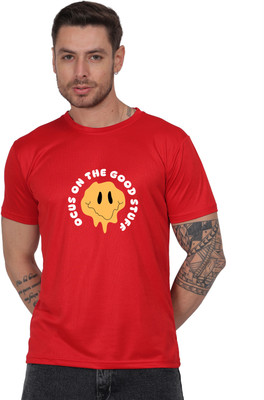 Chaitali Graphic Print Men Round Neck Red T-Shirt