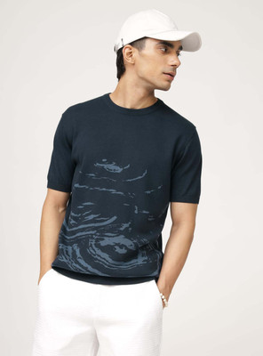 Andamen Tie & Dye Men Round Neck Blue T-Shirt