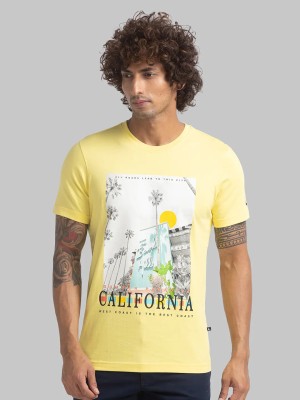 PARX Typography, Graphic Print Men Round Neck Yellow T-Shirt