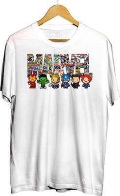 THE PRINT PLATTER Graphic Print Men Round Neck White T-Shirt