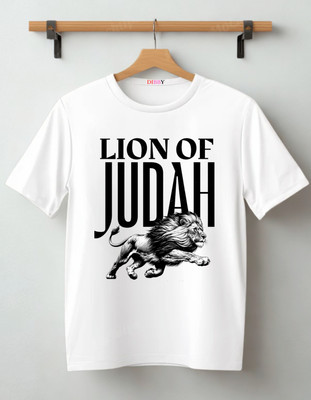 DIBBY Printed Men Round Neck White T-Shirt