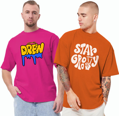 Leotude Printed Men Round Neck Multicolor T-Shirt