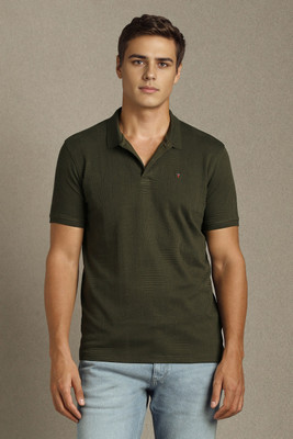 LOUIS PHILIPPE Solid Men Polo Neck Green T-Shirt