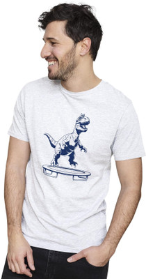 KRYONIX Solid Men Round Neck White, Blue T-Shirt