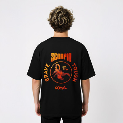 Librone Printed Men Round Neck Black T-Shirt