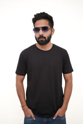 WildloomFashion Solid Men Round Neck Black T-Shirt