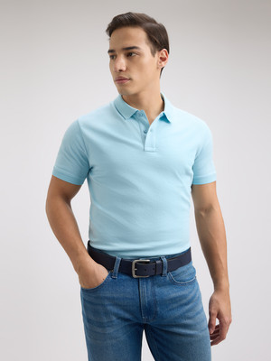 Pepe Jeans Solid Men Polo Neck Blue T-Shirt