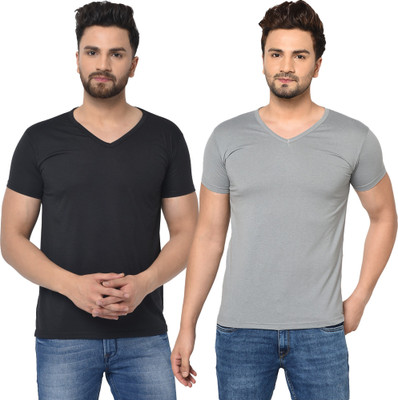 Tresna Fab Solid Men V Neck Multicolor T-Shirt