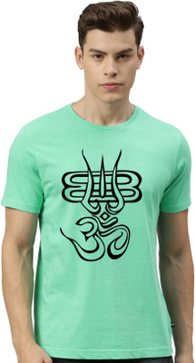 Tee town Graphic Print Men Round Neck Green T-Shirt