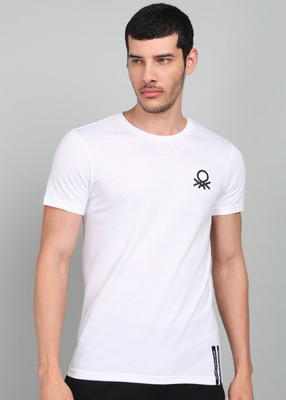 United Colors of Benetton Solid Men Round Neck White T-Shirt