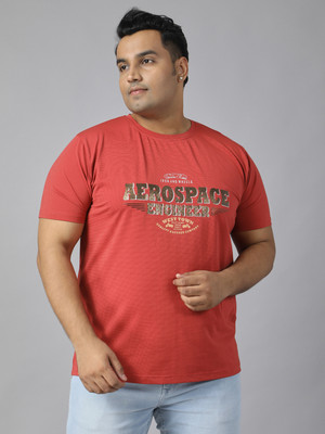 XMEX Graphic Print Men Round Neck Red T-Shirt