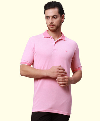 PARK AVENUE Solid Men Polo Neck Red T-Shirt