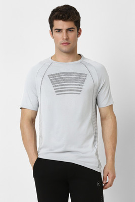VAN HEUSEN Printed Men Crew Neck Grey T-Shirt