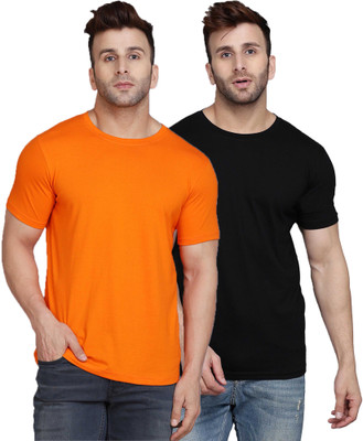 SLOWLORIS Solid Men Round Neck Multicolor T-Shirt