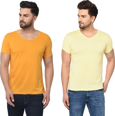 Tresna Fab Solid Men V Neck Multicolor T-Shirt