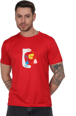 Chaitali Printed Men Round Neck Red T-Shirt